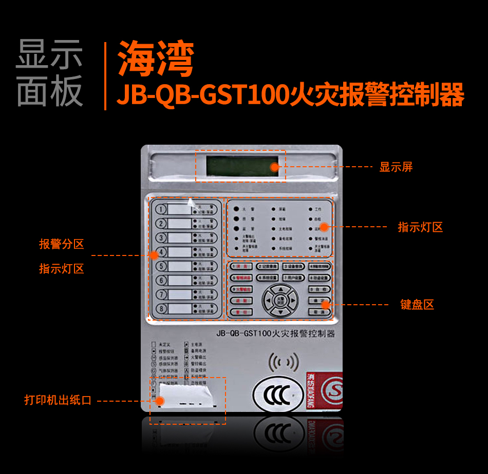 海灣JB-QB-GST100新疆火災(zāi)報(bào)警控制器顯示面板